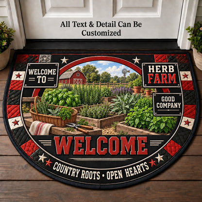 Herb Farm Personalized Half Round Mat | 5To9Vibe