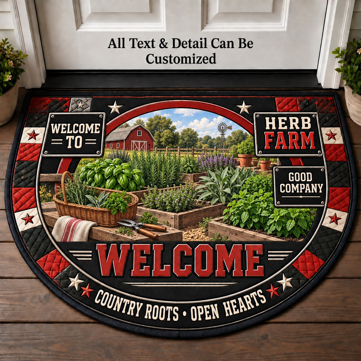 Herb Farm Personalized Half Round Mat | 5To9Vibe