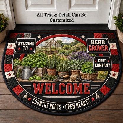 Herb Grower Personalized Half Round Mat | 5To9Vibe