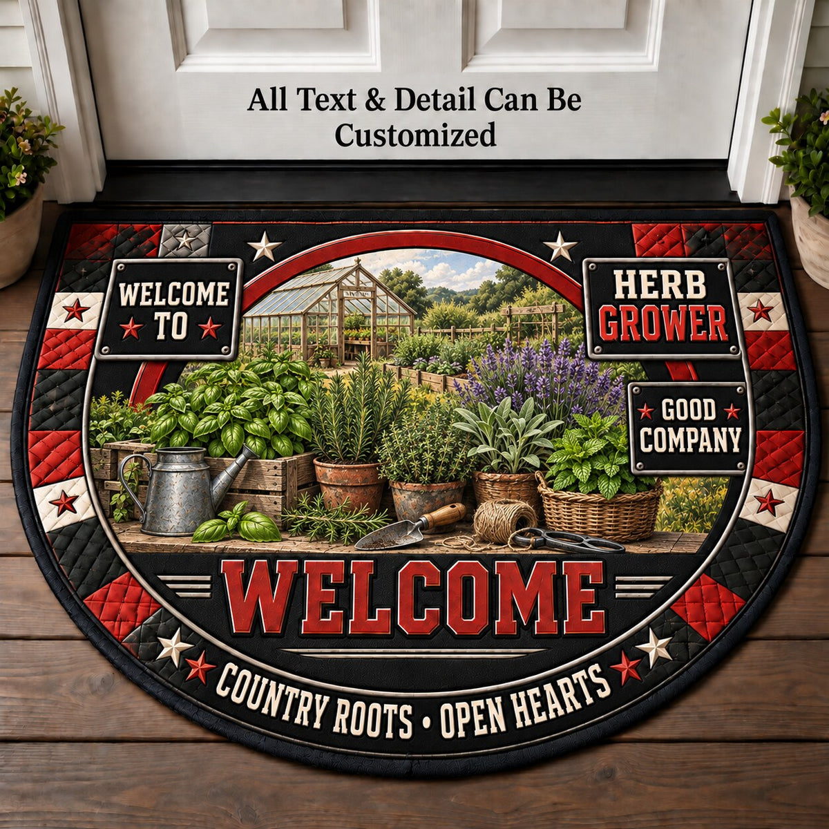 Herb Grower Personalized Half Round Mat | 5To9Vibe