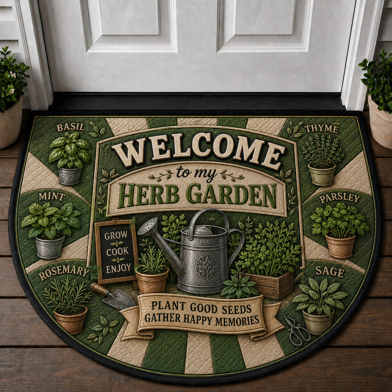 Farm Fresh Locally Grown Welcome Mat - Support Local Farmers Red Truck Doormat - 5to9vibe