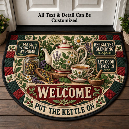 Herbal Tea Blending Personalized Half Round Mat | 5To9Vibe