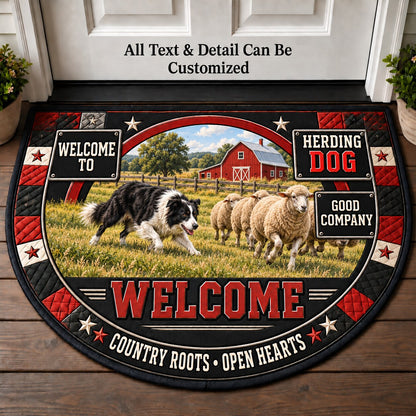 Herding Dog Personalized Half Round Mat | 5To9Vibe