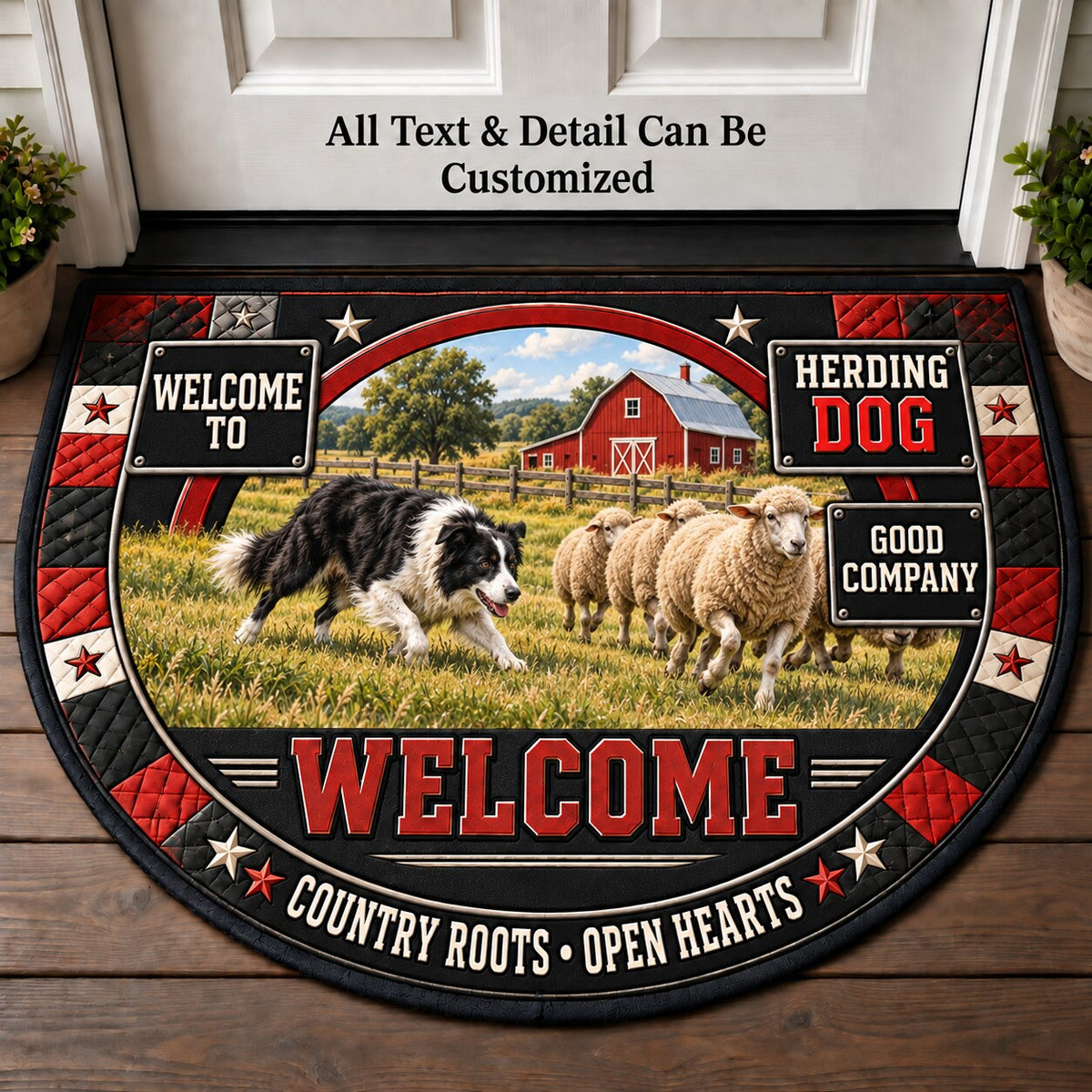 Herding Dog Personalized Half Round Mat | 5To9Vibe