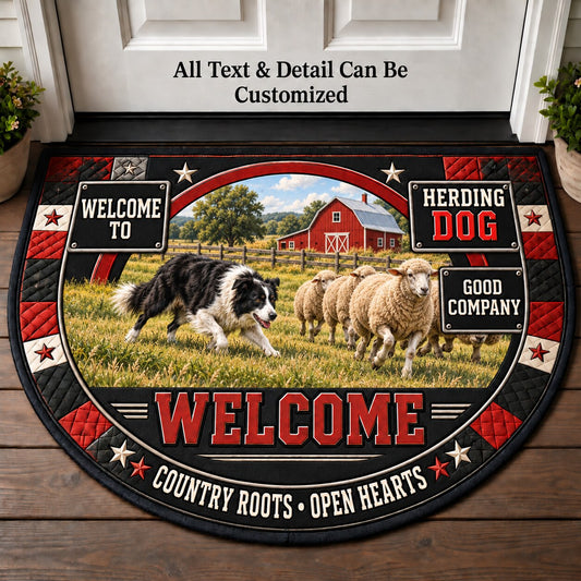 Herding Dog Personalized Half Round Mat | 5To9Vibe