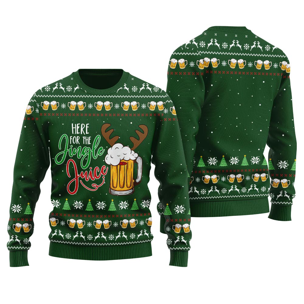 Here for the Jingle Juice Ugly Christmas Sweater