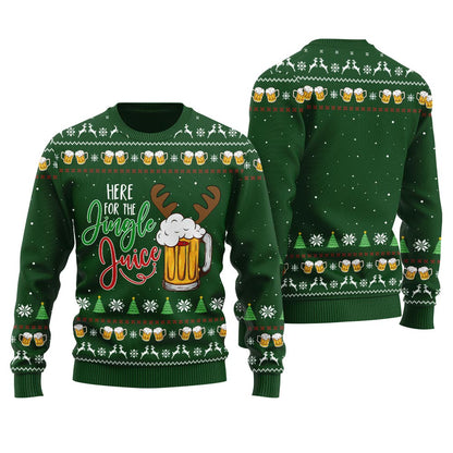 Here for the Jingle Juice Ugly Christmas Sweater
