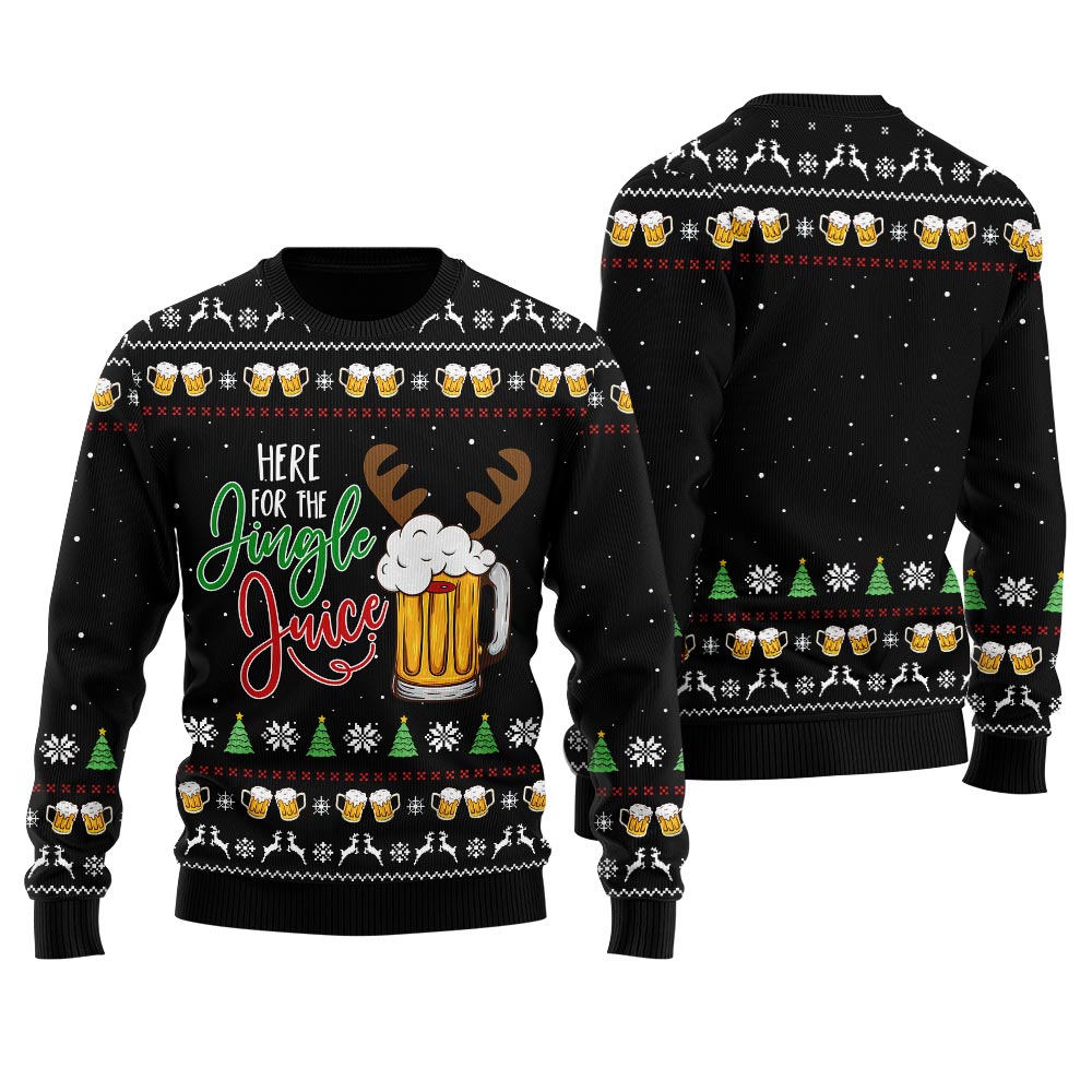 Here for the Jingle Juice Ugly Christmas Sweater