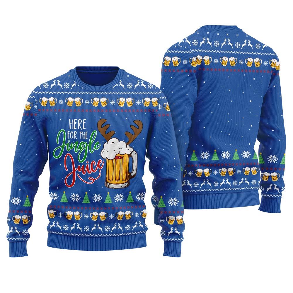 Here for the Jingle Juice Ugly Christmas Sweater