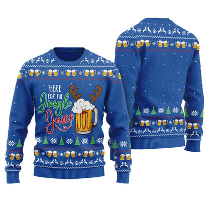 Here for the Jingle Juice Ugly Christmas Sweater