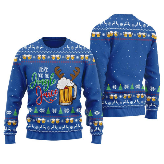 Here for the Jingle Juice Ugly Christmas Sweater
