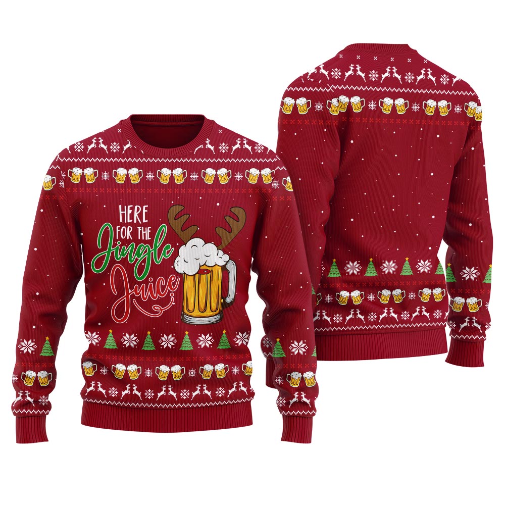 Here for the Jingle Juice Ugly Christmas Sweater