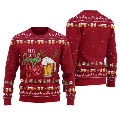 Here for the Jingle Juice Ugly Christmas Sweater