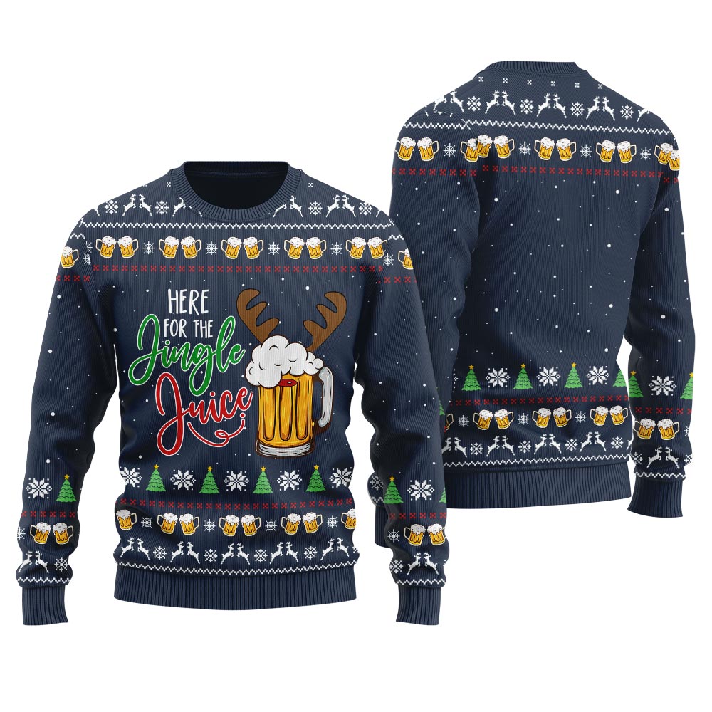Here for the Jingle Juice Ugly Christmas Sweater
