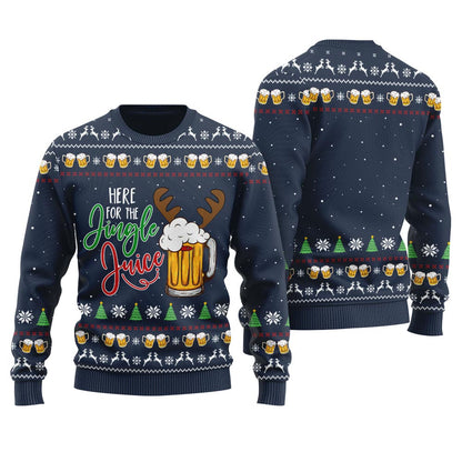 Here for the Jingle Juice Ugly Christmas Sweater