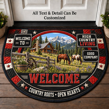 High Country Living Personalized Half Round Mat | 5To9Vibe