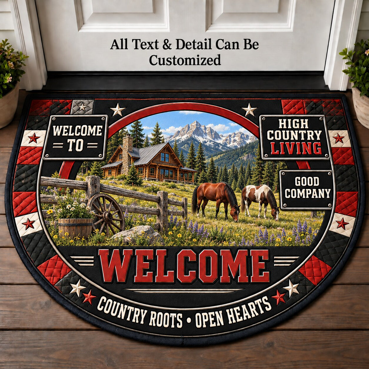 High Country Living Personalized Half Round Mat | 5To9Vibe