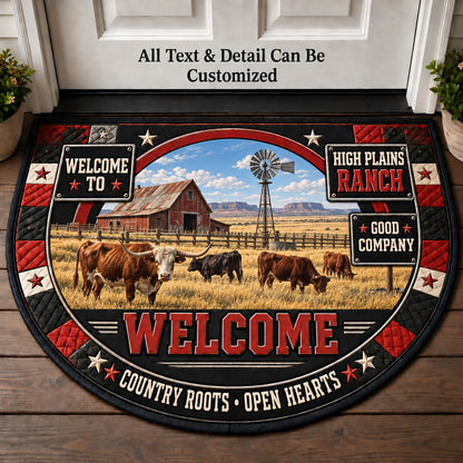 High Plains Ranch Personalized Half Round Mat | 5To9Vibe