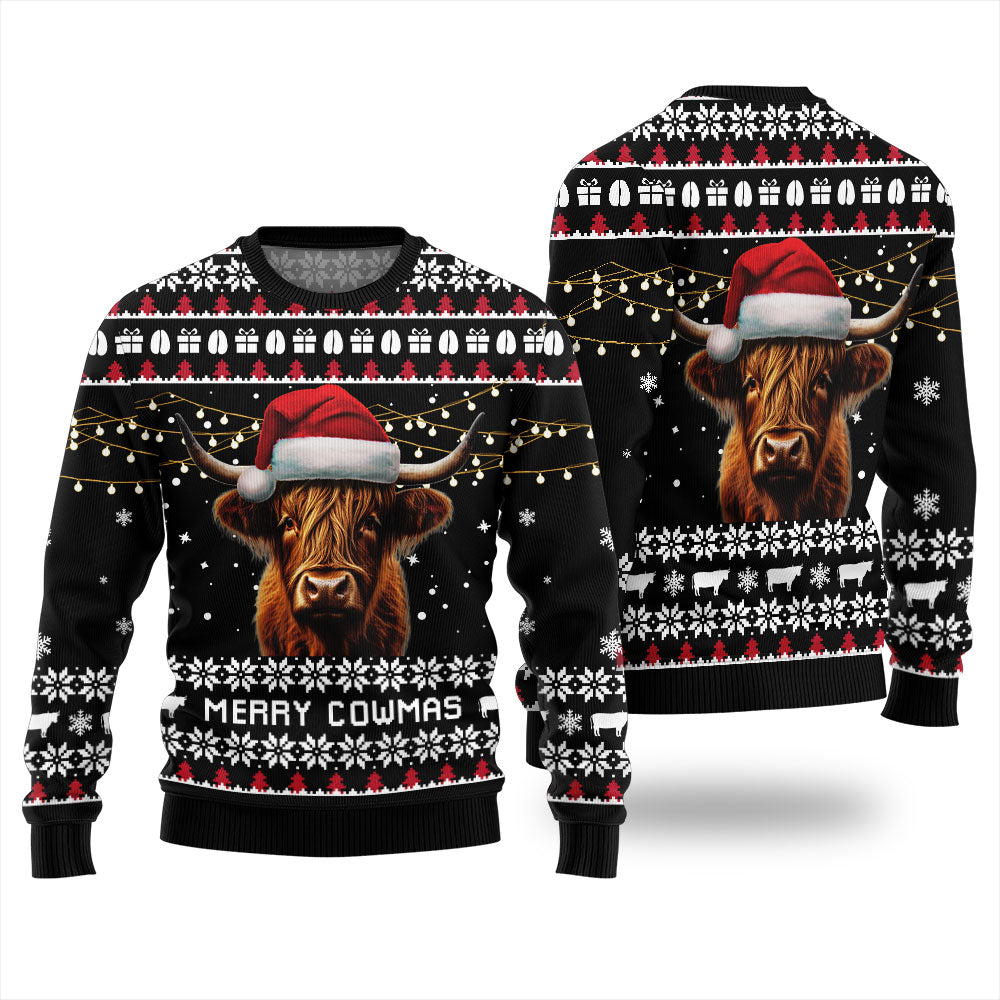 Ugly Highland Cow Sweater Black
