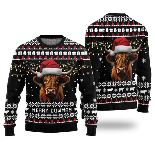 Ugly Highland Cow Sweater Black