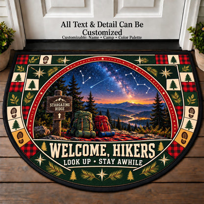Stargazing Ridge - Hikers Welcome Personalized Half Round Mat | 5To9Vibe