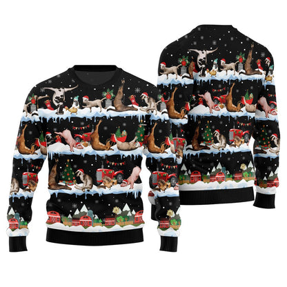 Hilarious Barnyard Chaos Ugly Christmas Sweater