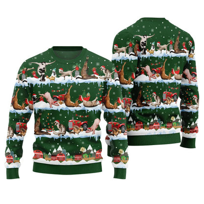 Hilarious Barnyard Chaos Ugly Christmas Sweater