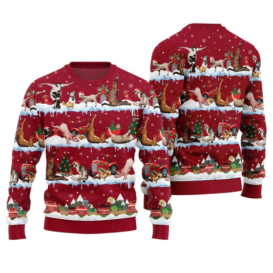 Hilarious Barnyard Chaos Ugly Christmas Sweater