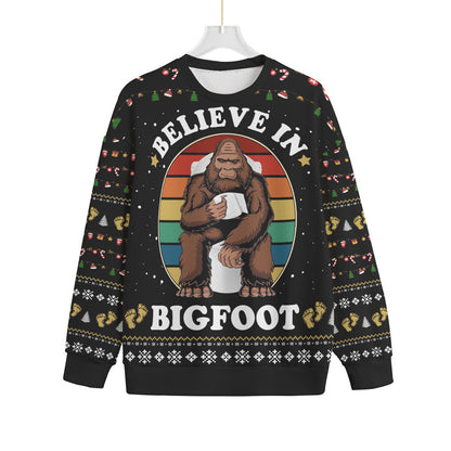 Hilarious Believe In Bigfoot Plus Size Ugly Christmas Sweater