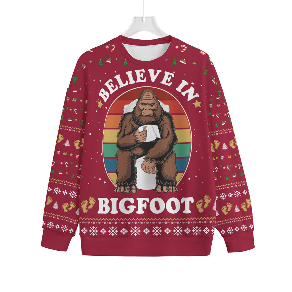 Funny Bigfoot Toilet Women's Plus Size Ugly Christmas Sweater