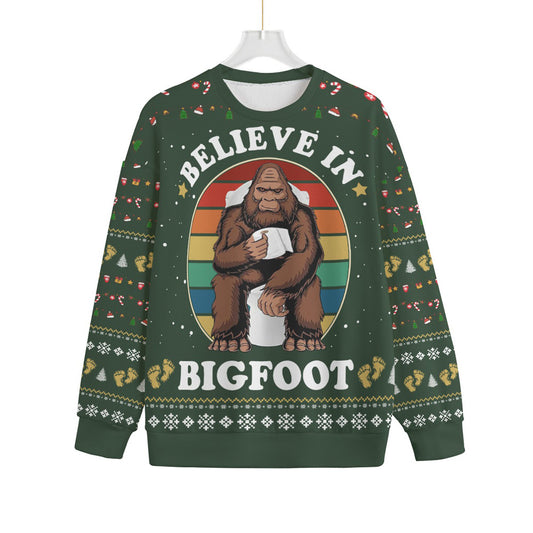 Hilarious Believe In Bigfoot Plus Size Ugly Christmas Sweater