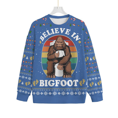 Funny Bigfoot Toilet Women's Plus Size Ugly Christmas Sweater