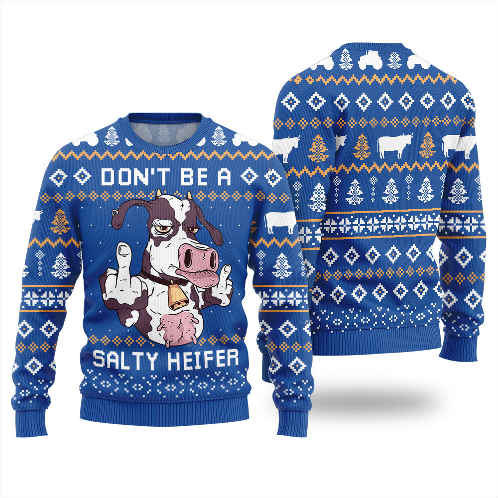 Hilarious Cow Naughty Xmas Sweater Royal