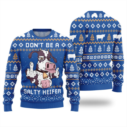Hilarious Cow Naughty Xmas Sweater Royal