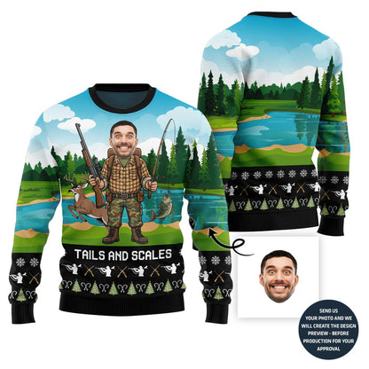 Hilarious Custom Face Hobby Ugly Christmas Sweater For Men