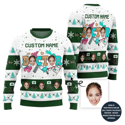 Hilarious Custom Face Ugly Xmas Sweater For Women