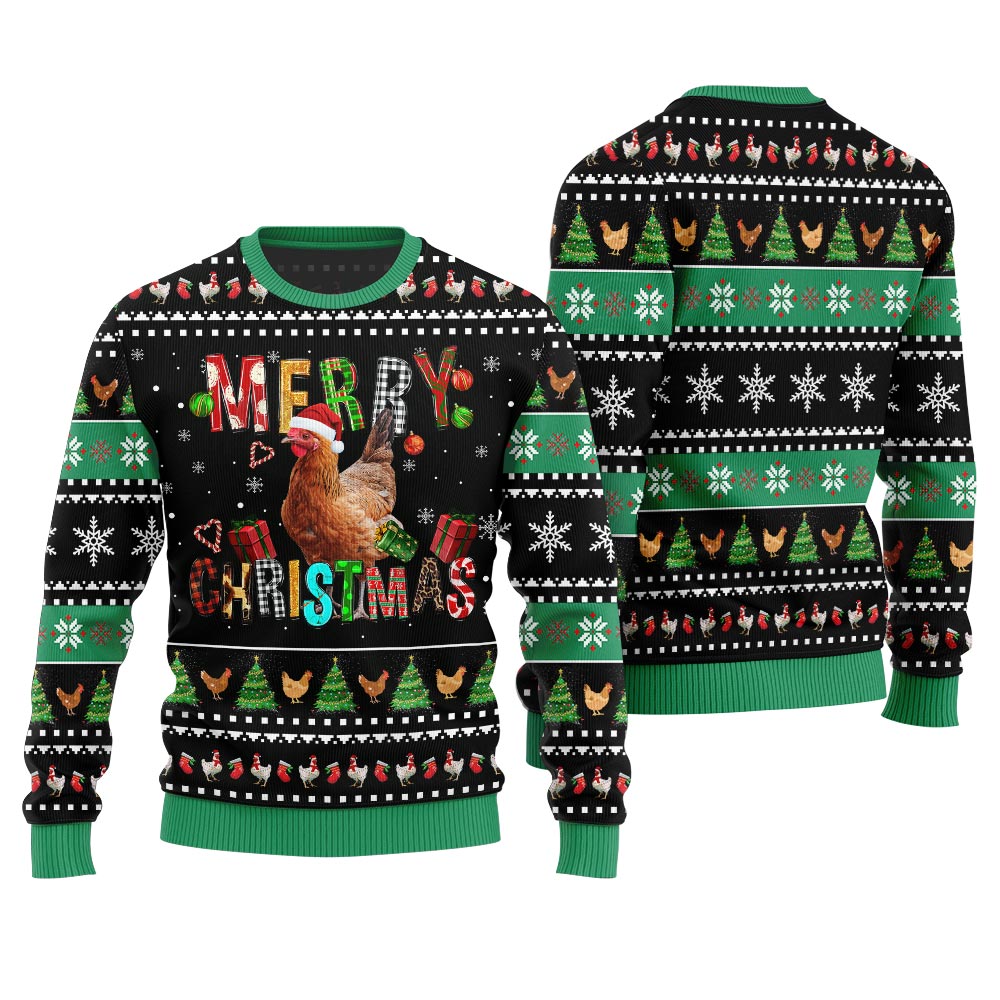 Hilarious Custom Pet Farm Chicken Ugly Christmas Sweater