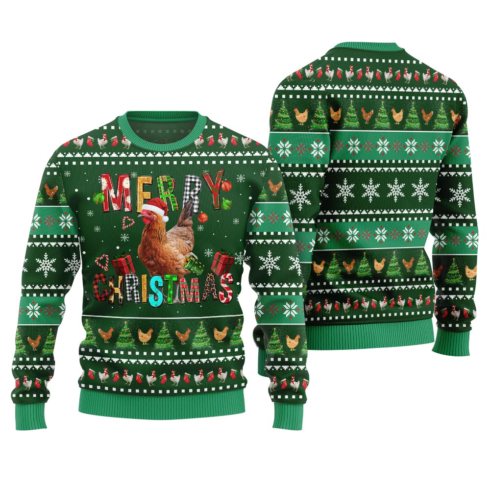 Hilarious Custom Pet Farm Chicken Ugly Christmas Sweater