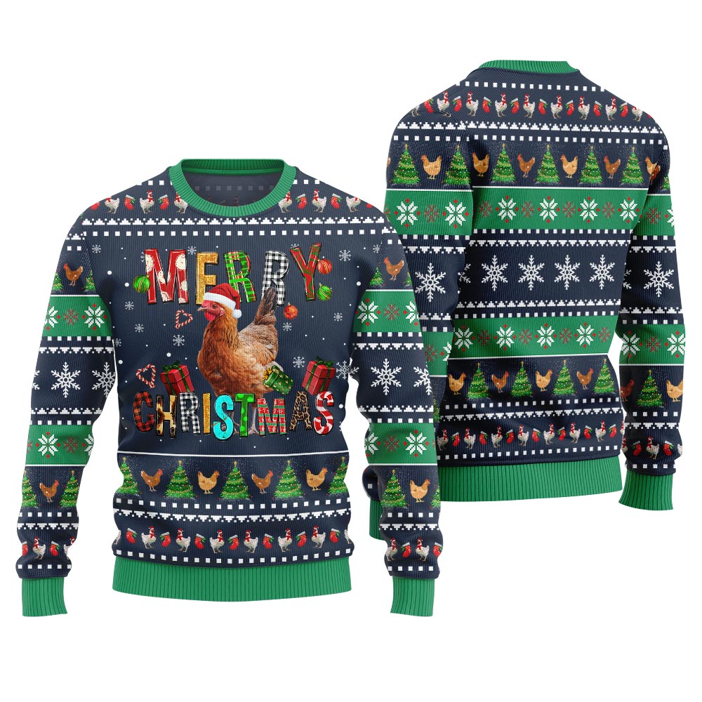 Hilarious Custom Pet Farm Chicken Ugly Christmas Sweater