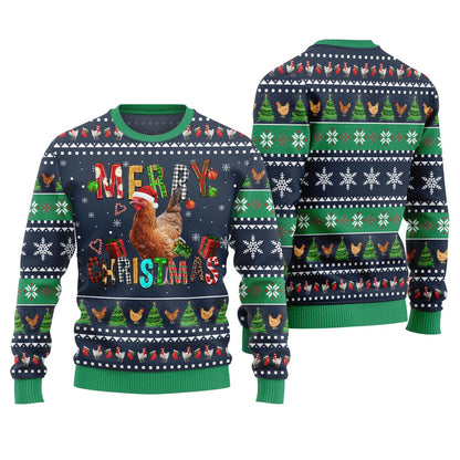 Hilarious Custom Pet Farm Chicken Ugly Christmas Sweater