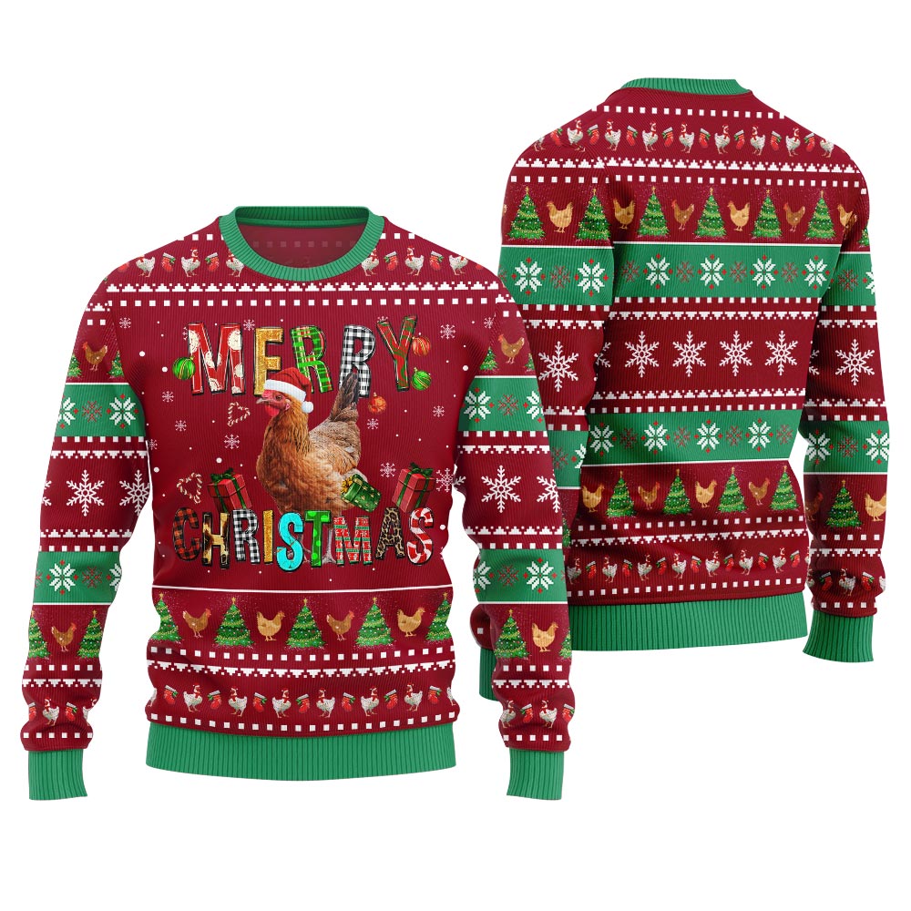 Hilarious Custom Pet Farm Chicken Ugly Christmas Sweater