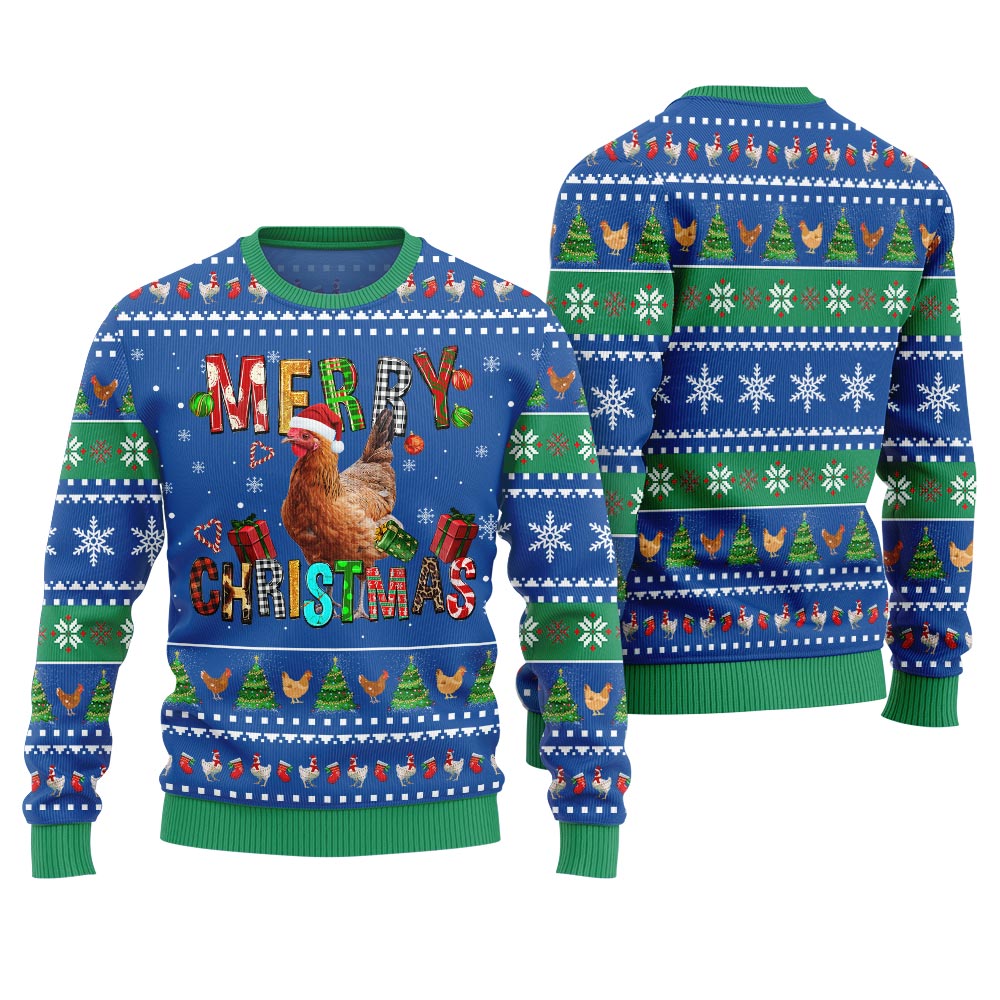 Hilarious Custom Pet Farm Chicken Ugly Christmas Sweater