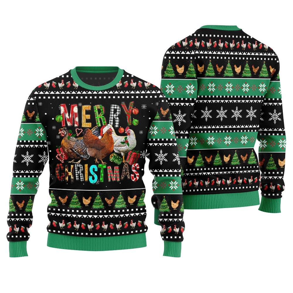 Hilarious Farm Chicken Ugly Christmas Sweater