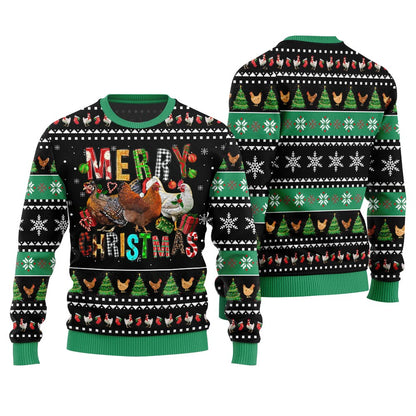 Hilarious Farm Chicken Ugly Christmas Sweater