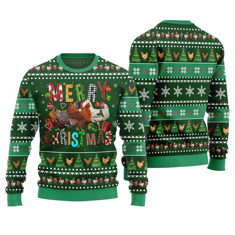 Hilarious Farm Chicken Ugly Christmas Sweater