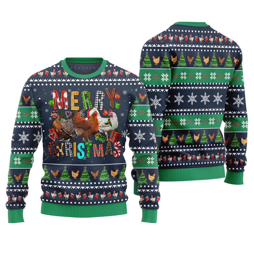 Hilarious Farm Chicken Ugly Christmas Sweater