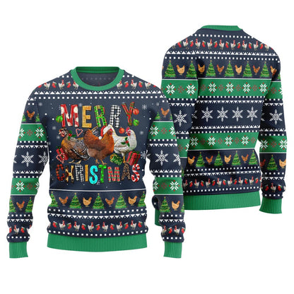 Hilarious Farm Chicken Ugly Christmas Sweater
