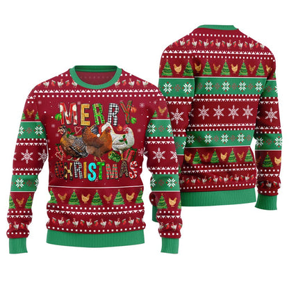 Hilarious Farm Chicken Ugly Christmas Sweater
