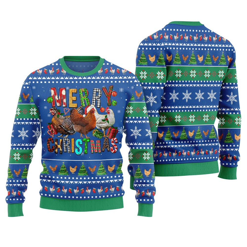 Hilarious Farm Chicken Ugly Christmas Sweater