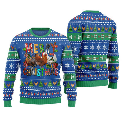 Hilarious Farm Chicken Ugly Christmas Sweater